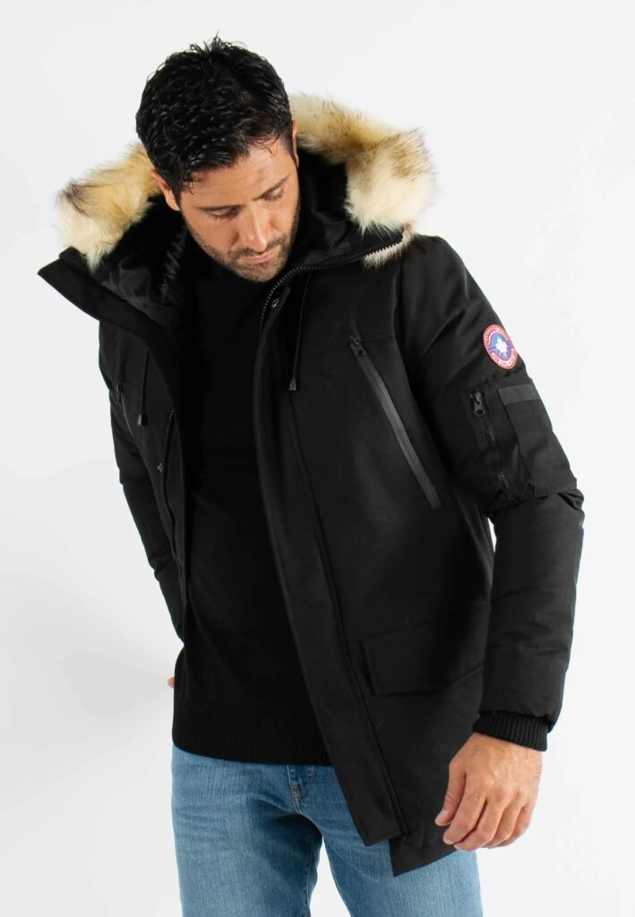 Parka-Homme-Paragoose-CURLING-–-Veste-Hiver-a-Capuche-Fourrure-Synthetique-–-Noir-Elegant-et-Chaud
